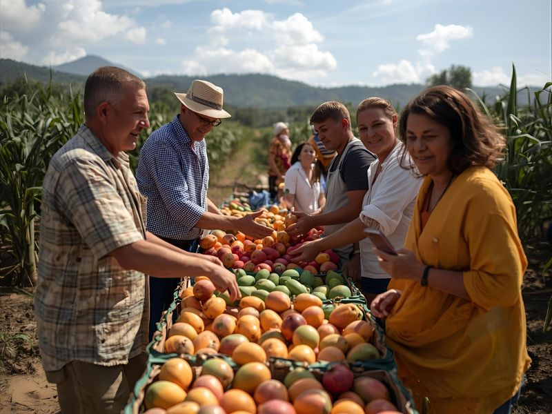 Buying mango from farmer